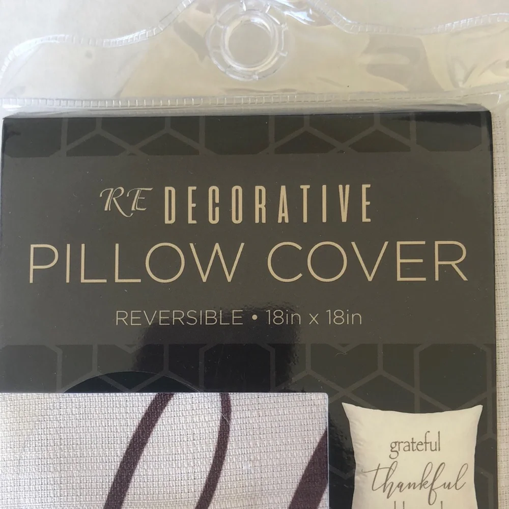 🌵 3/$15 Decorative Reversible Thankful Blessed Grateful Pillow Cover 18x18
